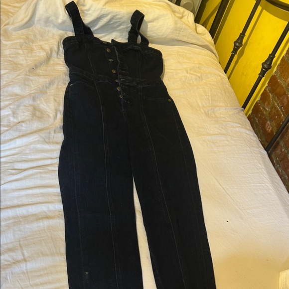 Express Women's Dark Denim Overalls - Picture 1 of 4